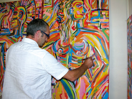 Jean in action jean beim mahlen In the studio of... Jean Schäfer