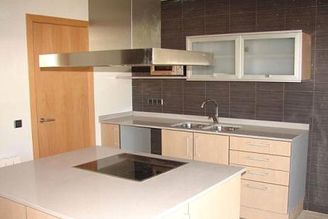Modern kitchen with cooking cube