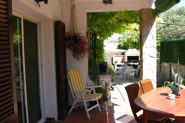 Mediterranean designed terrace with barbecue area