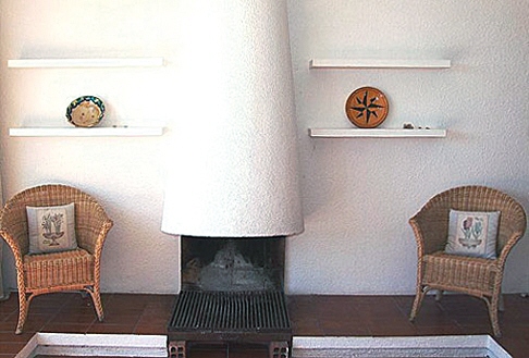 Beautifully designed fireplace in the house in Cadaqués