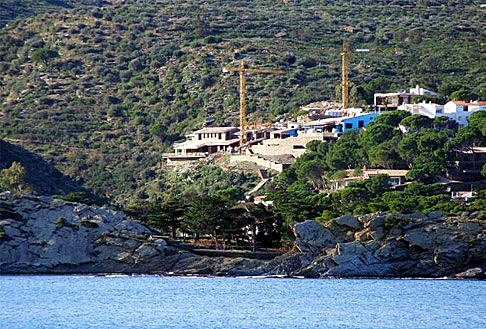 Modern semi-detached houses under construction